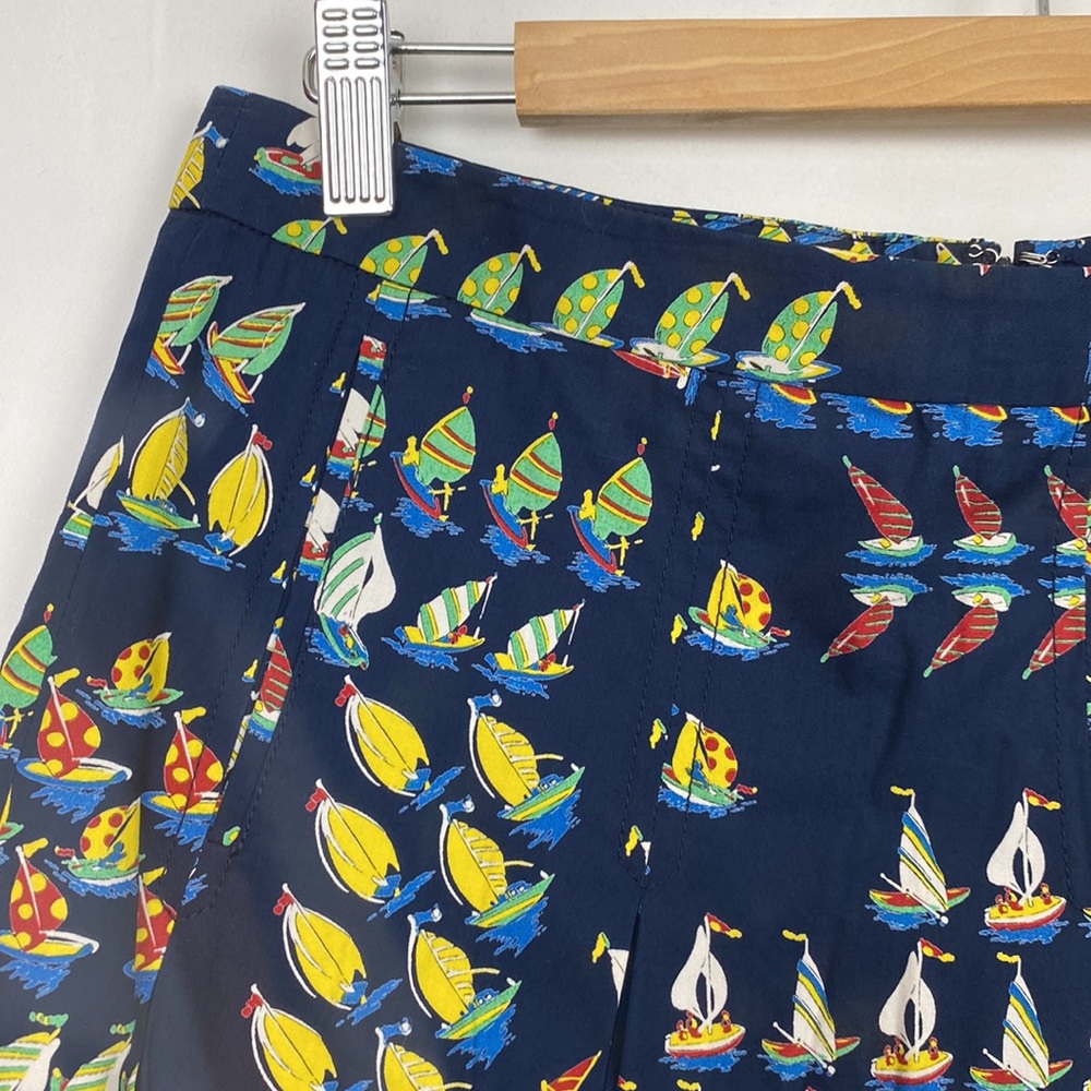 Rare J.Crew 8 Sailboat Skirt Vintage Navy Pleats Side Pockets Back Zipper - Picture 3 of 15
